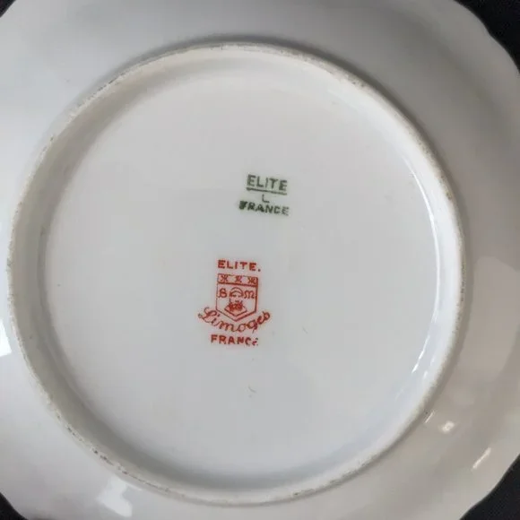 RARE Antique Limoges Porcelain Tea Cup And Saucer Pink/Green 1896-1900